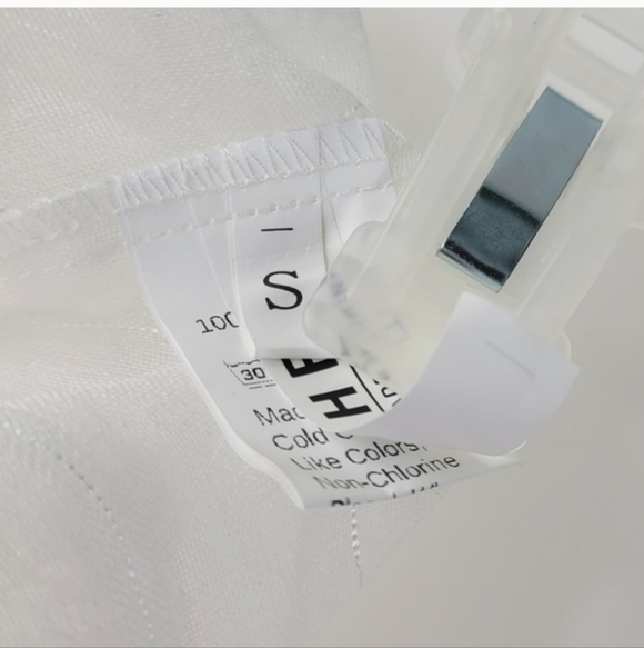 SHEIN Swiss Dot Long Sleeve White Top Size Small - Picture 6 of 8